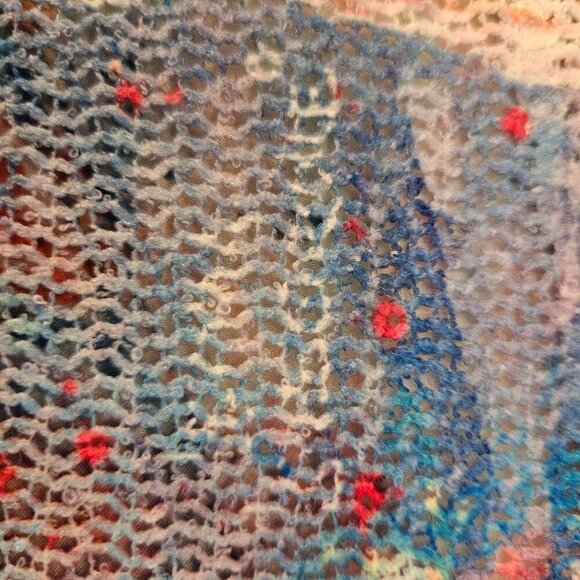 Leoma Lovegrove Size Medium Sheer Tunic Top Peach Coastal Boats Art Print - Picture 4 of 6